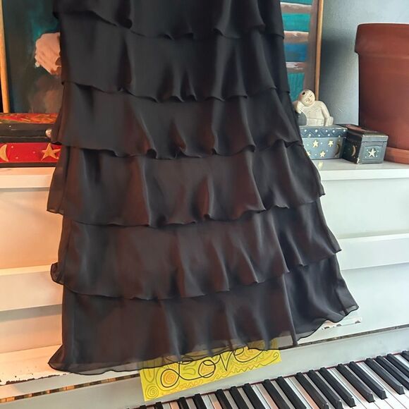 Bianca Nygard Elegant Black Tiered Maxi Skirt Size 8 - Picture 9 of 14